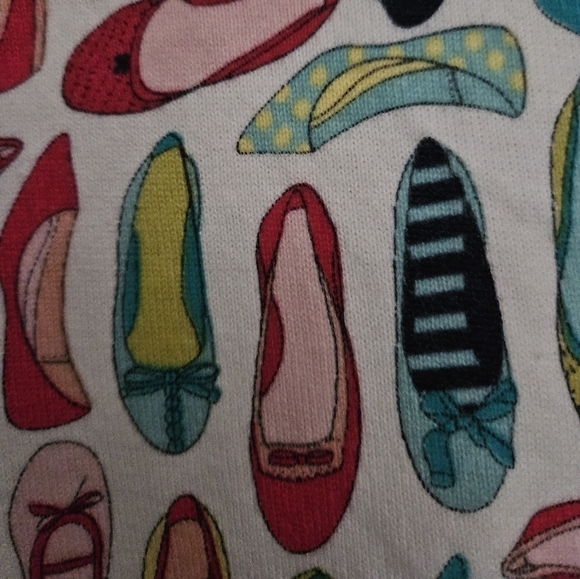 COPY-TALBOTS Colorful Novelty Shoe Print button up Cardigan Women size MP - Picture 7 of 10